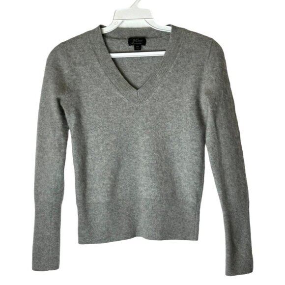 J. Crew Girls Gray Cashmere Knit V Neck Pullover Sweater Size XS - Picture 1 of 8